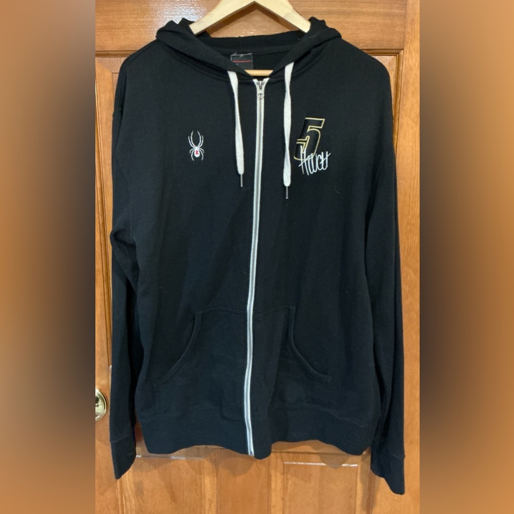 Spyder Black Zip-Up Sweater with Embroidered Accents